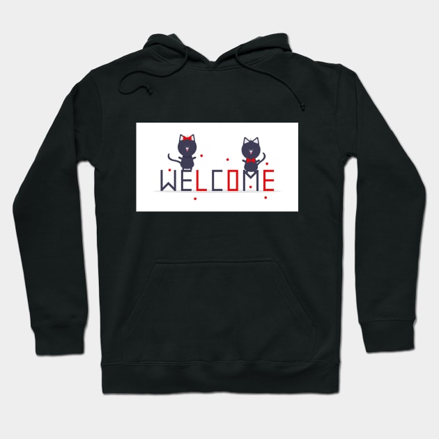 Welcome cats Hoodie by MOUKI